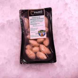 Croquetas de brandada de bacalao Pairó Gastronomía. Croquetas gourmet elaboradas con auténtica brandada de bacalao, listas para freír. Compra online en Pescado a Casa.