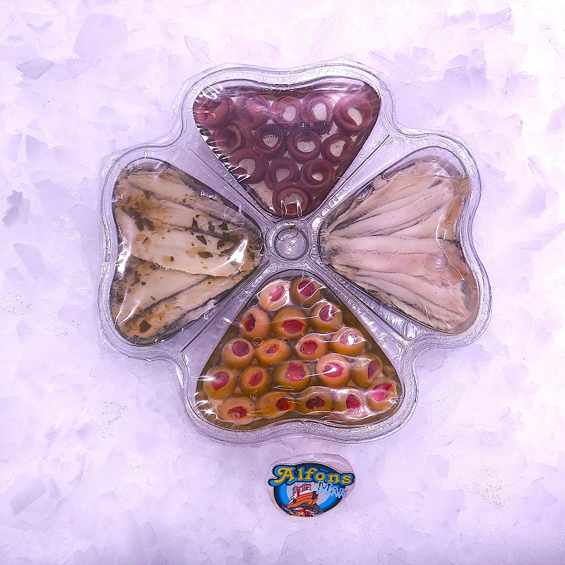 Flor del Aperitivo Especial | Surtido marinero gourmet | Pescado a Casa Flor del Aperitivo Especial con anchoas, boquerones en vinagre, aceitunas rellenas y surtido de especialidades marineras. Compra online en Pescado a Casa.