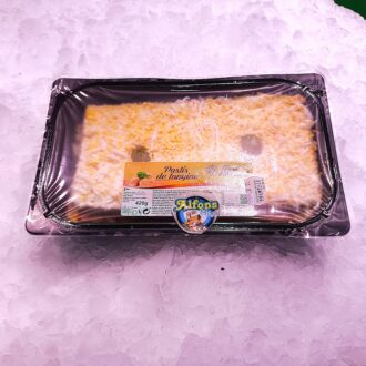 Pastel de atún Povedano elaborado con pan de molde, atún, mayonesa y aceitunas. Listo para servir. Compra online en Pescado a Casa.