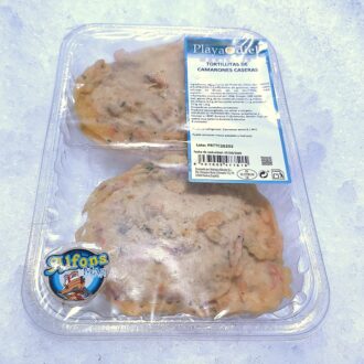 Tortitas de camarones elaboradas de forma artesanal. Crujientes y listas para cocinar. Compra online en Pescado a Casa.